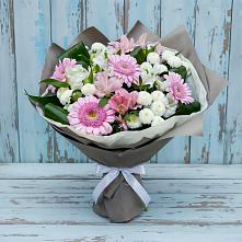 Букет цветов из:  Герберы, Альстромерии и Хризантемы #REPLACE_PRED# Осаново-Дубовое