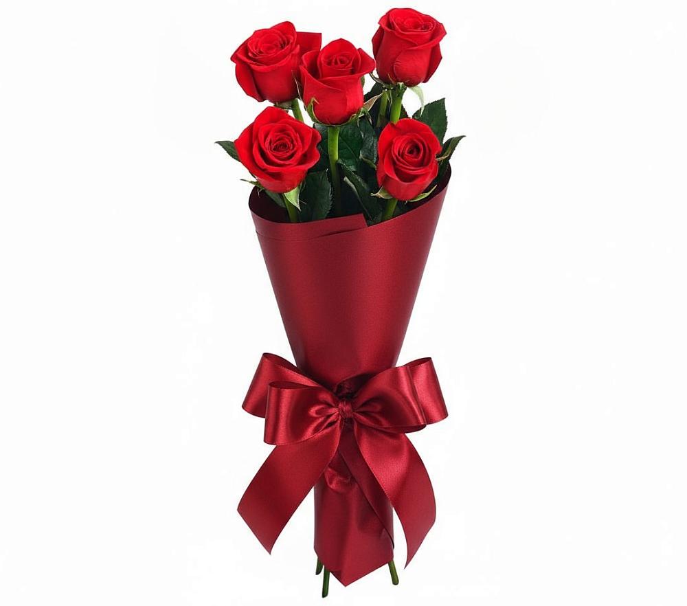 Букет 5 Красных роз Эдлесс Лав в Осаново-Дубовое