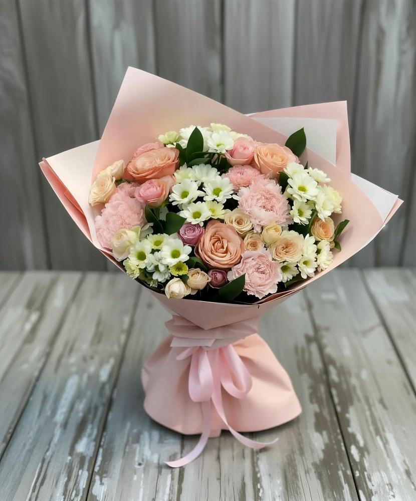 Букет цветов из: Гвоздики, Розы и Хризантемы в Осаново-Дубовое