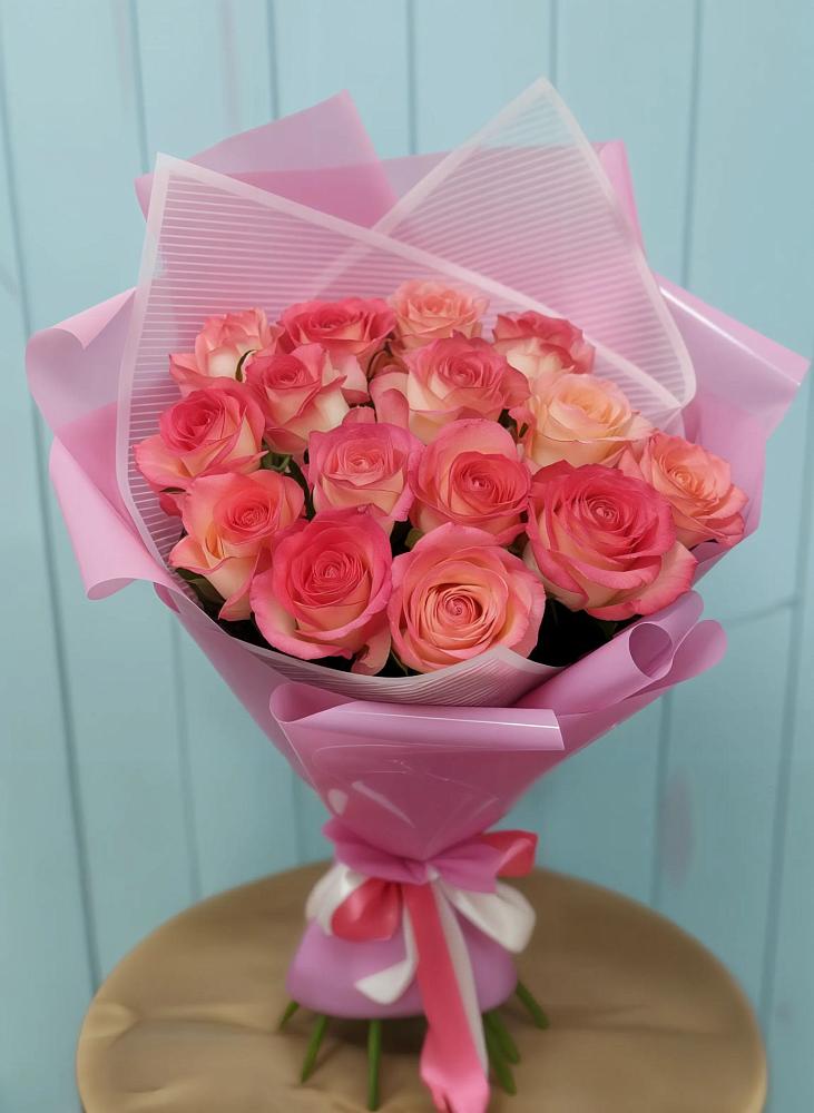 Букет 15 Розовых роз Равель в Осаново-Дубовое