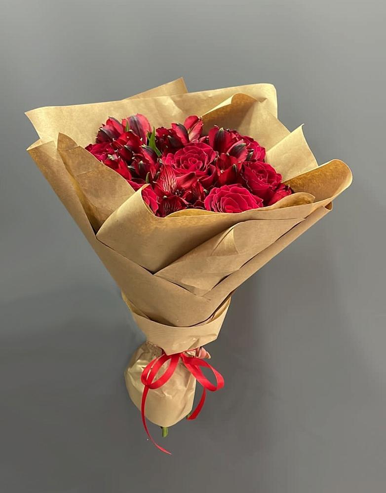 Букет цветов из: Альстромерии и Розы в Осаново-Дубовое