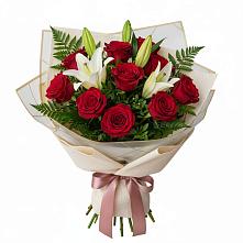 Букет цветов из:  Лилии и Розы #REPLACE_PRED# Осаново-Дубовое