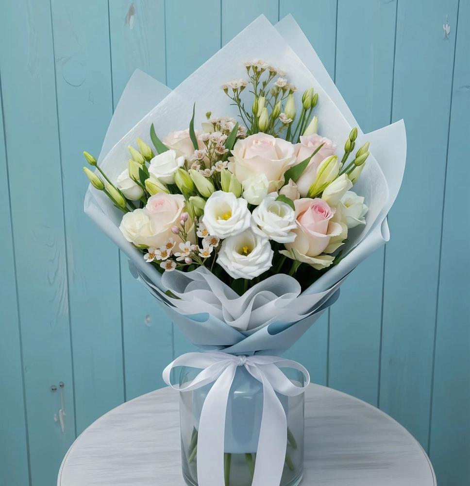 Букет цветов из: Розы и Лизиантусы в Осаново-Дубовое