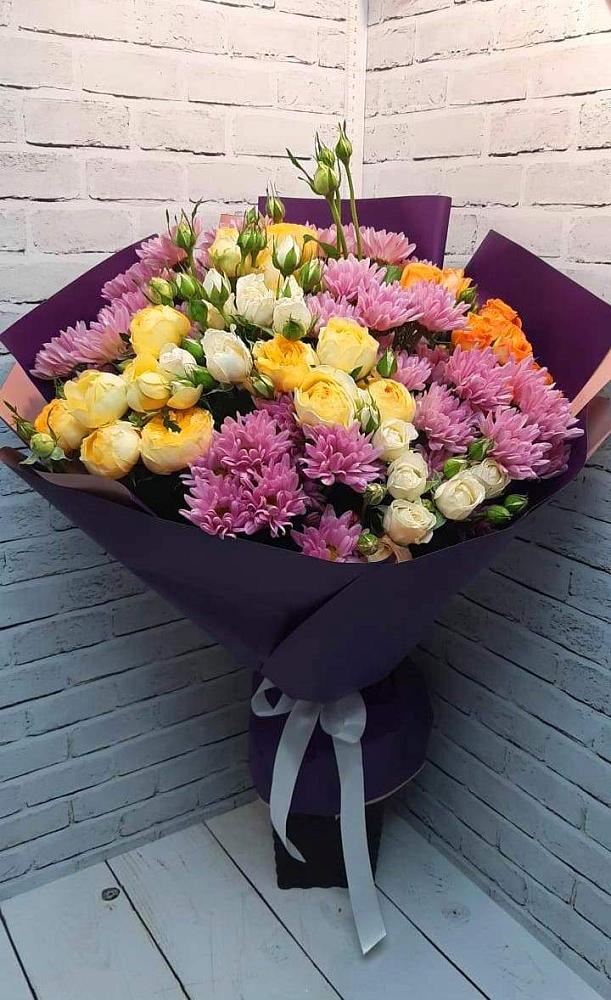 Букет цветов из: Хризантемы и Розы в Осаново-Дубовое