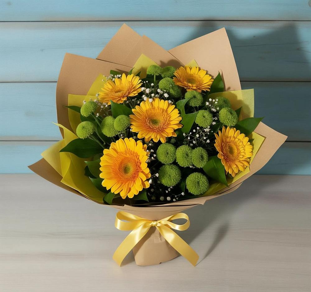Букет цветов из: Герберы и Хризантемы в Осаново-Дубовое