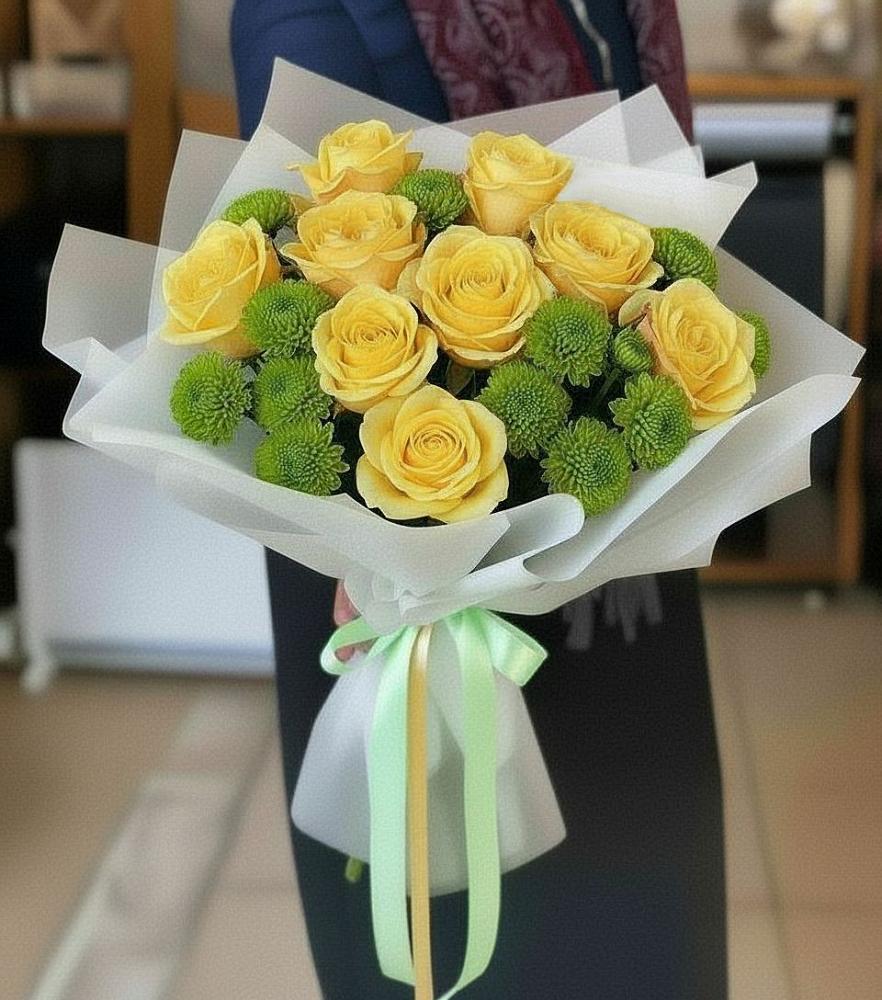 Букет цветов из: Хризантемы и Розы в Осаново-Дубовое