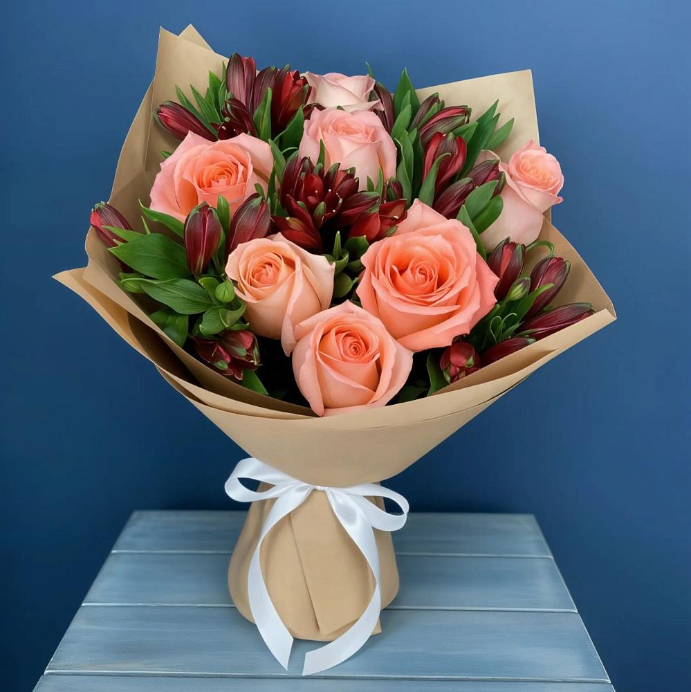 Букет цветов из: Розы и Альстромерии в Осаново-Дубовое