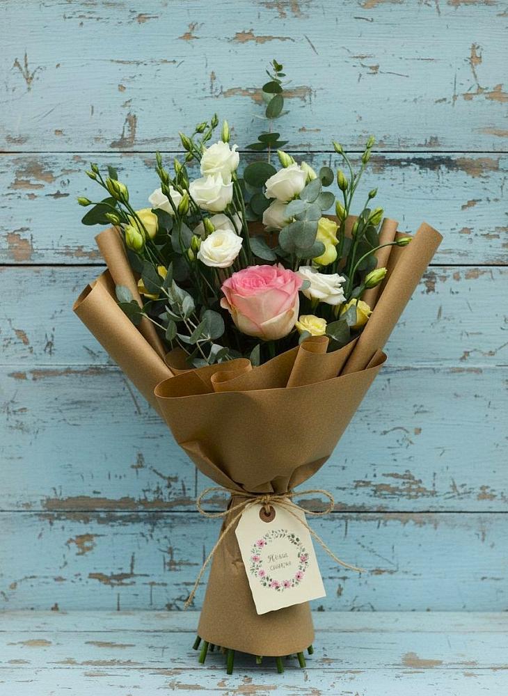 Букет цветов из: Розы и Лизиантусы в Осаново-Дубовое