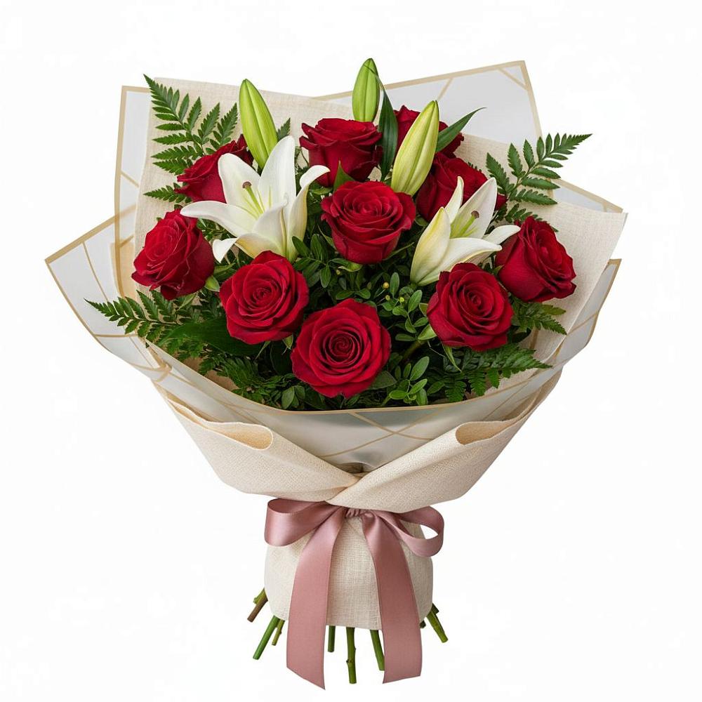 Букет цветов из: Лилии и Розы в Осаново-Дубовое