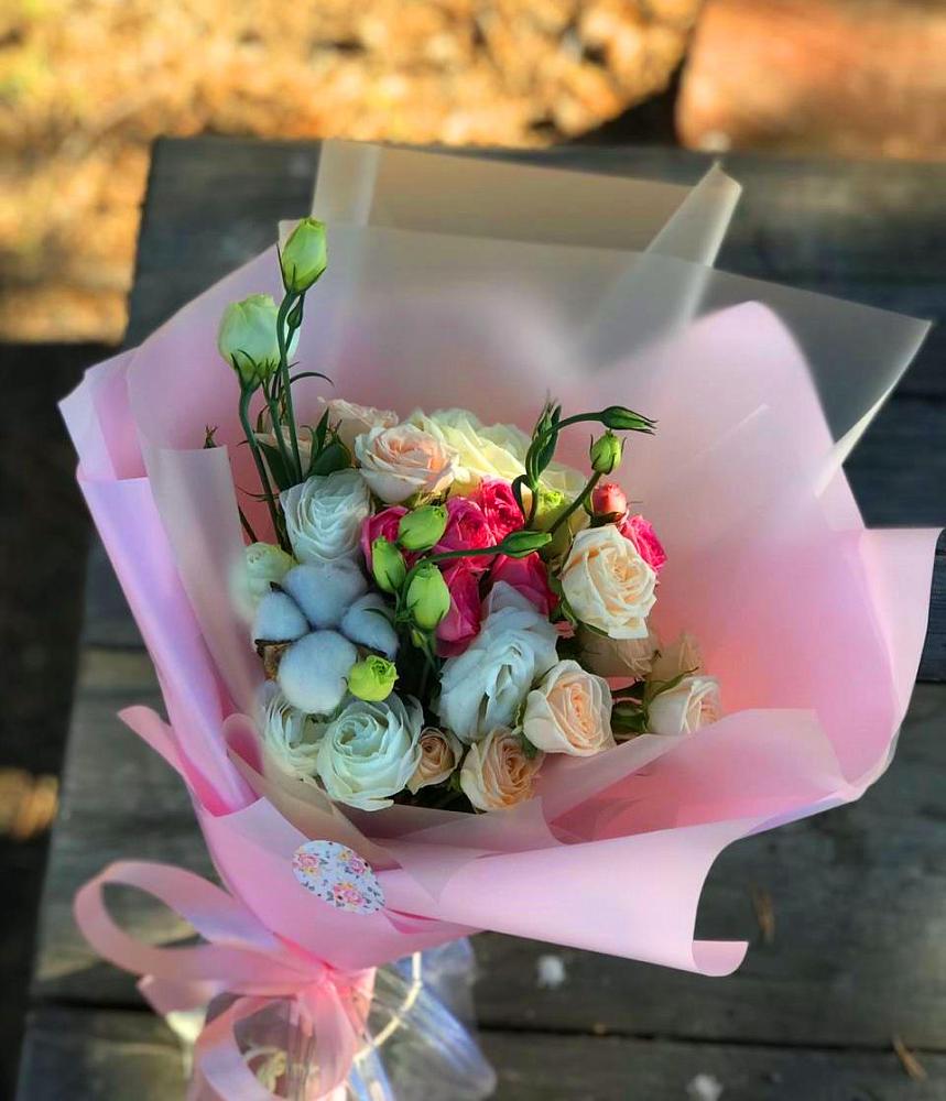 Букет цветов из: Розы и Лизиантусы в Осаново-Дубовое