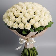 Букет 101 беля роза Белоснежка в Осаново-Дубовое