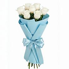 Букет 7 белых роз Проуд в Осаново-Дубовое