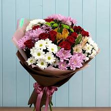 Букет цветов из:  Розы, Хризантемы и Альстромерии в Осаново-Дубовое