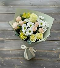 Букет цветов из:  Альстромерии, Розы и Хризантемы в Осаново-Дубовое