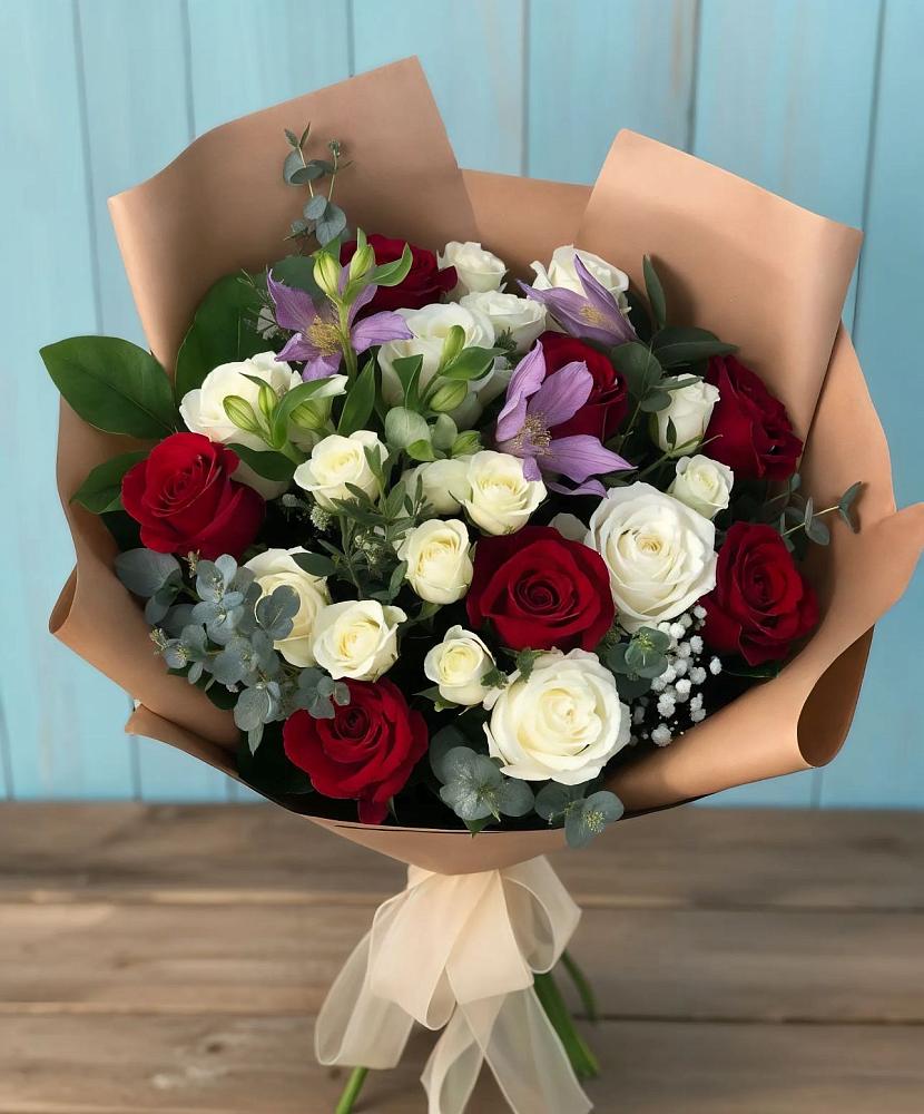 Букет цветов из: Розы и Альстромерии в Осаново-Дубовое
