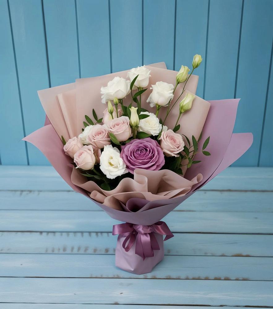 Букет цветов из: Розы и Лизиантусы в Осаново-Дубовое